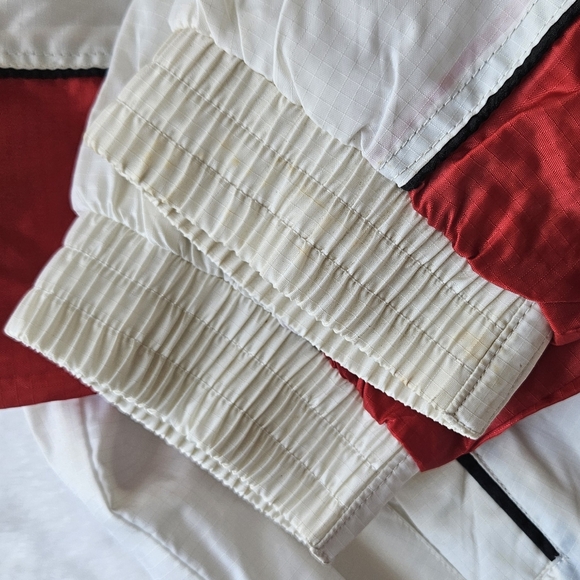 Vintage Dada Supreme Windbreaker Jacket with Hidden Hood White/Red Boys Size 16 - Picture 12 of 16